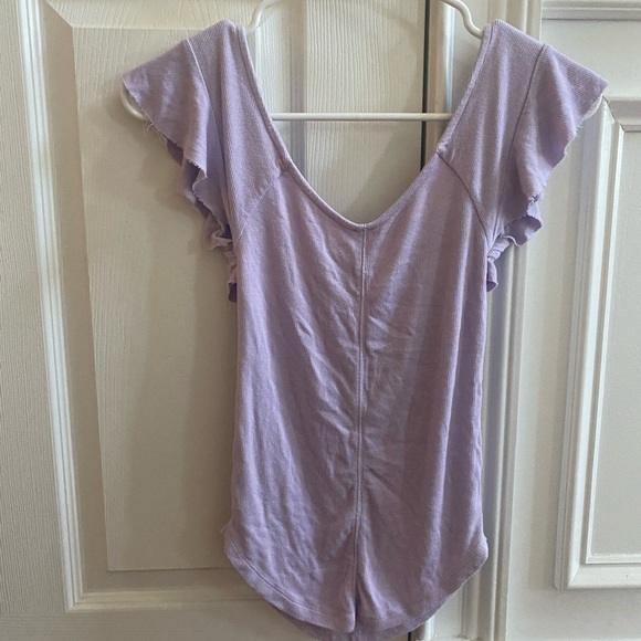 🌻free people Lavender ruffle top - Picture 2 of 4